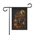 Halloween Garden Flag — "Happy Halloween" Haunted House Pumpkin Ghosts Banner