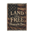 Woven Blanket — 'Land of the Free' American Flag Throw Blanket, Patriotic Home Decor for 4th of July & Veterans