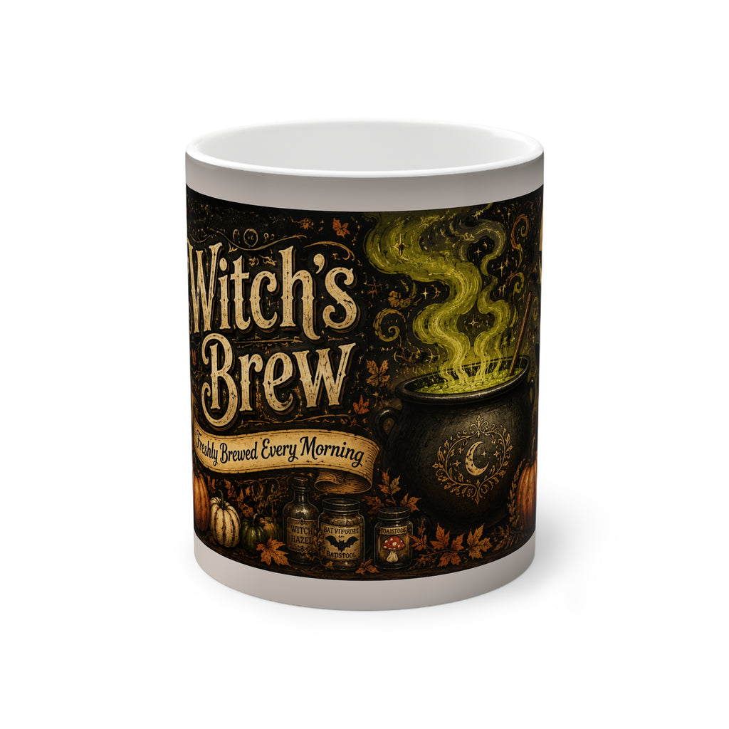Color-Changing Mug — 'Witch's Brew' Halloween Cauldron Magic 11oz