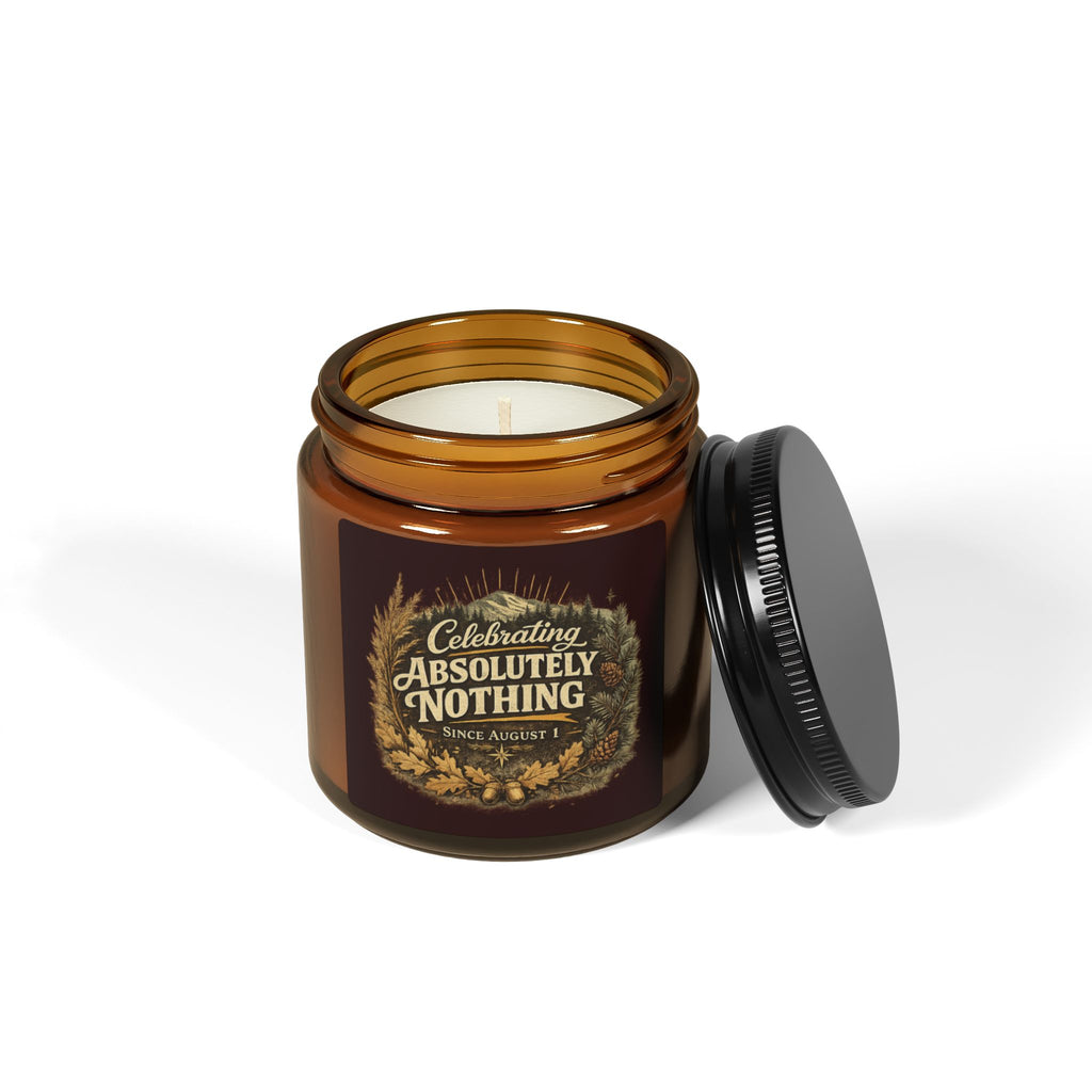 Celebrating Absolutely Nothing Soy Candle — Amber Jar Scented Candle